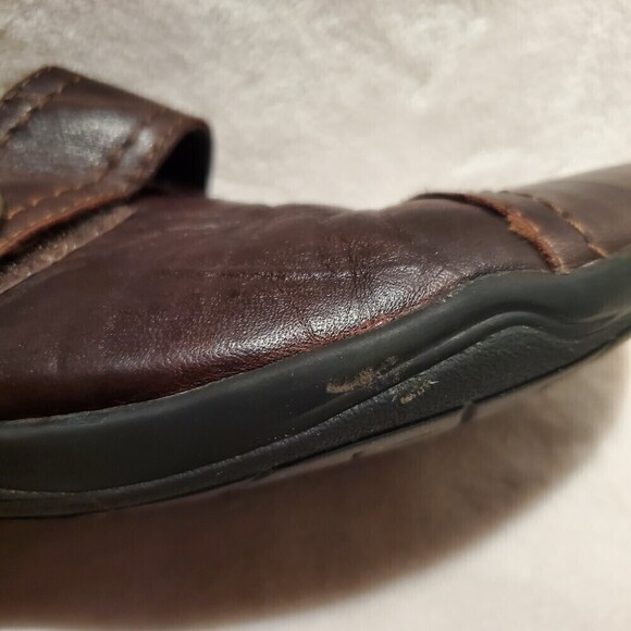 CLARKS Artisan Brown Distressed Leather Kessa Betty Loafers, Size 6.5 - Picture 5 of 9